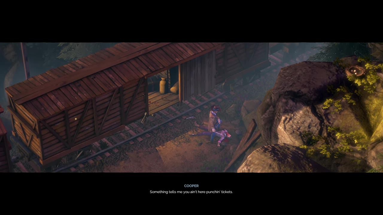 Visual reference from Desperados 3 Let's Play Gameplay Walkthrough Pt 1 Prologue & Byers Pass [1440p w/ Commentary] at 15:13-15:51