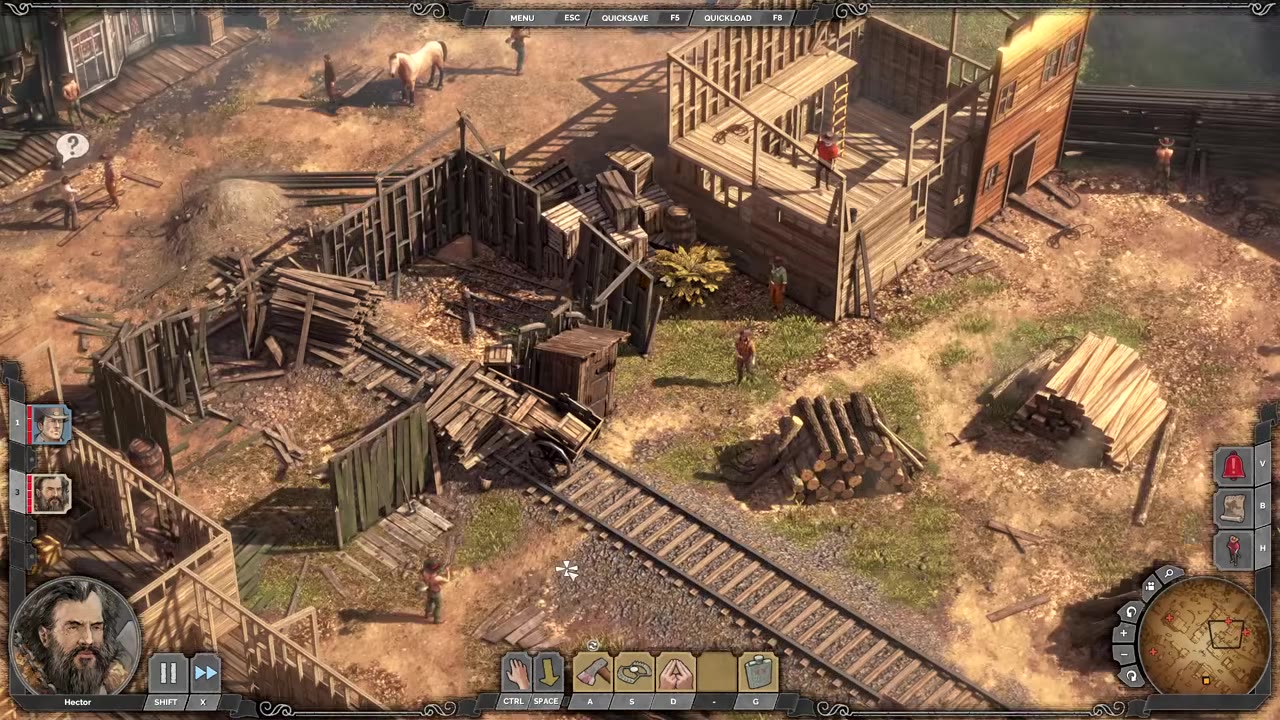 Visual reference from Desperados 3 Let's Play Gameplay Walkthrough Pt 2 Troublemakers In Flagstone [1440p w/ Commentary] at 5:20-9:50