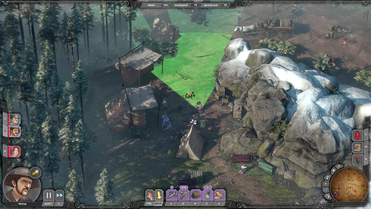 Visual reference from Desperados 3 Let's Play Gameplay Walkthrough Pt 5 Bridge At Eagle Falls [1440p w/ Commentary] at 6:50-6:53