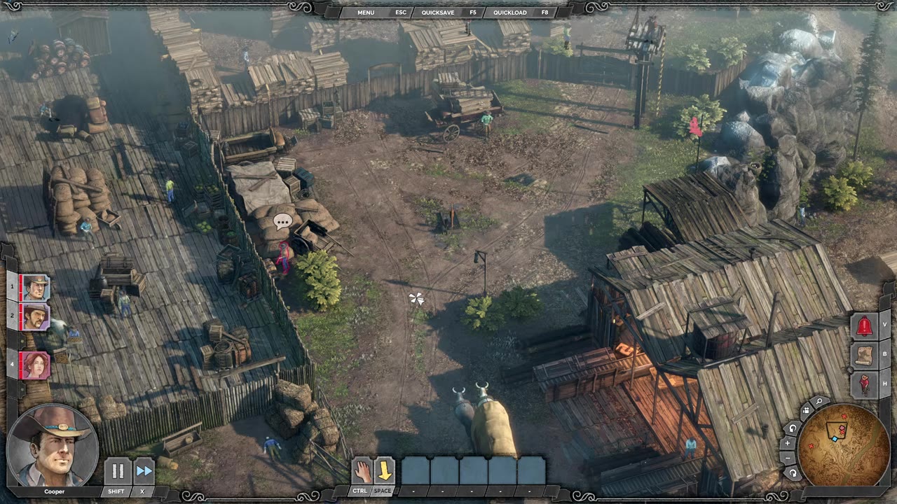 Visual reference from Desperados 3 Let's Play Gameplay Walkthrough Pt 5 Bridge At Eagle Falls [1440p w/ Commentary] at 41:30-41:42