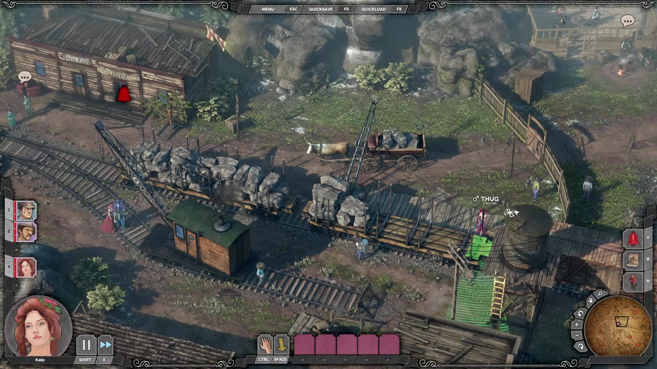 Visual reference from Desperados 3 Let's Play Gameplay Walkthrough Pt 5 Bridge At Eagle Falls [1440p w/ Commentary] at 22:36-22:50