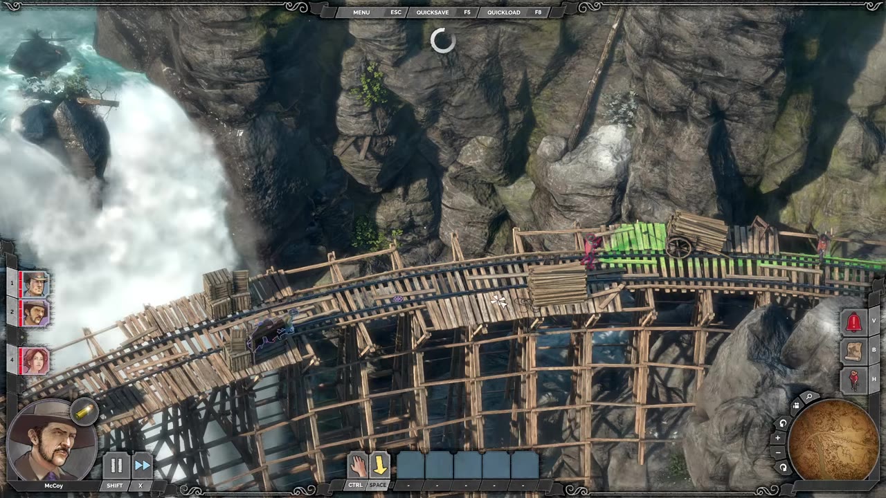 Visual reference from Desperados 3 Let's Play Gameplay Walkthrough Pt 5 Bridge At Eagle Falls [1440p w/ Commentary] at 19:24-20:24