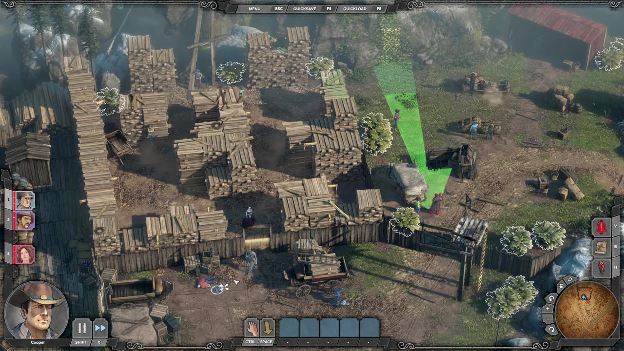 Visual reference from Desperados 3 Let's Play Gameplay Walkthrough Pt 5 Bridge At Eagle Falls [1440p w/ Commentary] at 53:06-53:20