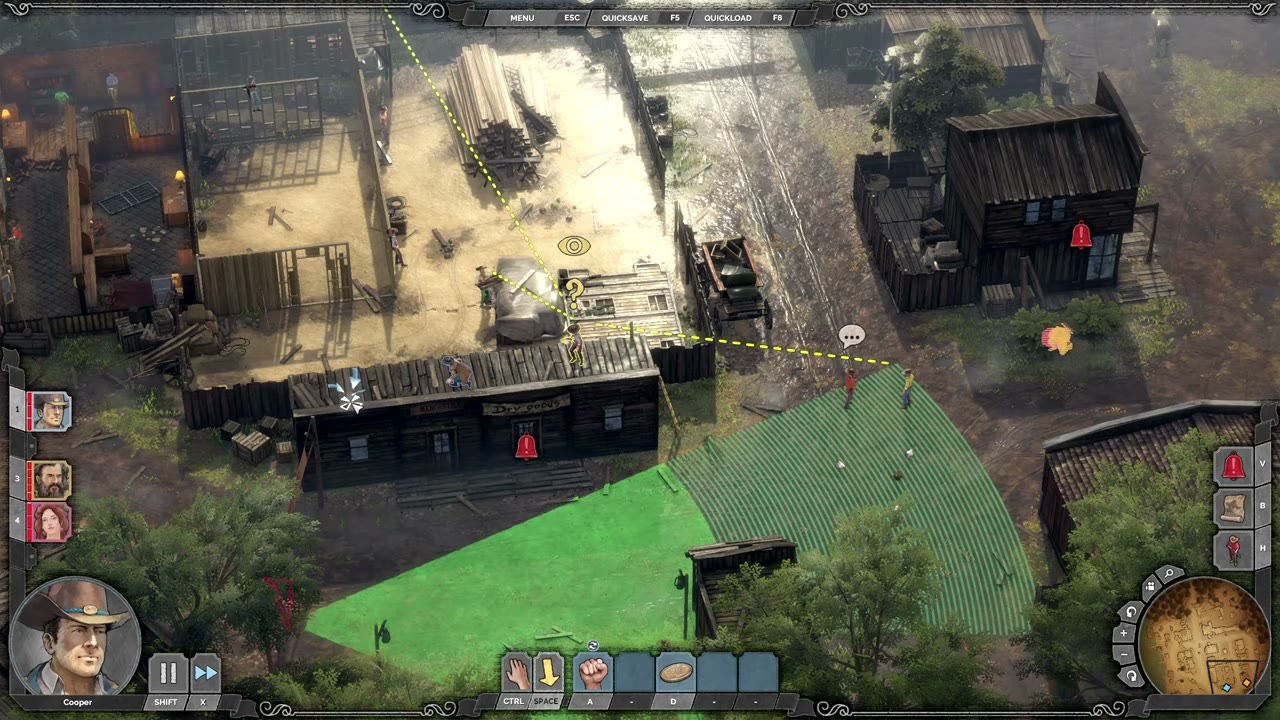 Visual reference from Desperados 3 Let's Play Gameplay Walkthrough Pt 6 Closing In On New Orleans [1440p w/ Commentary] at 44:10-45:05