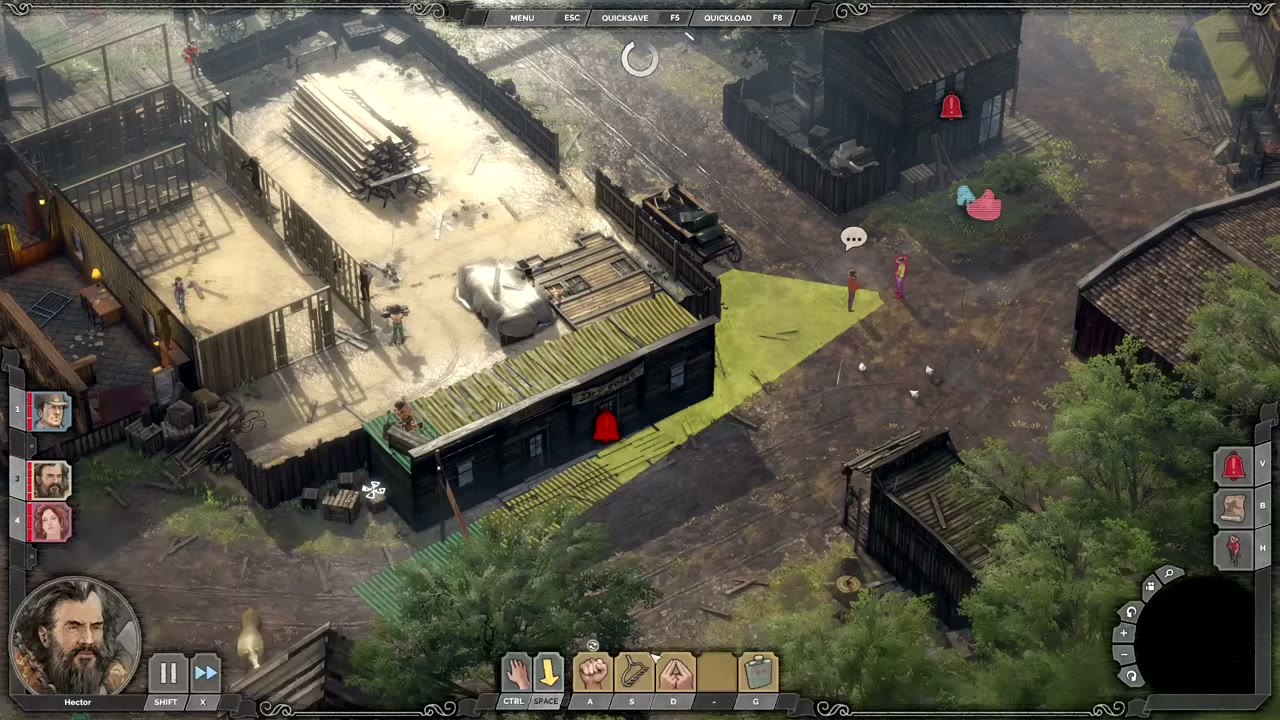 Visual reference from Desperados 3 Let's Play Gameplay Walkthrough Pt 6 Closing In On New Orleans [1440p w/ Commentary] at 46:57-47:05