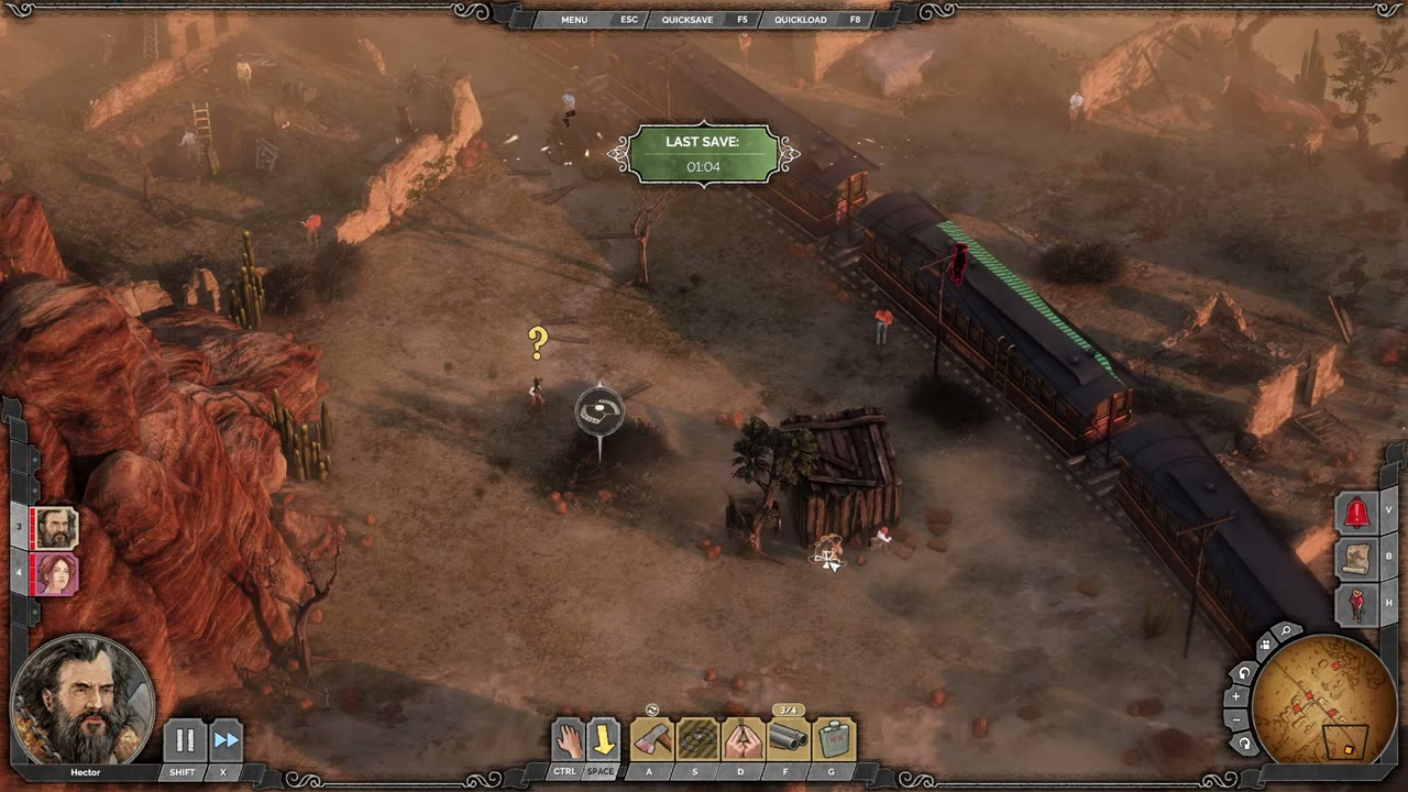 Visual reference from Desperados 3 Let's Play Gameplay Walkthrough Pt 12 The Wages Of Pain [1440p w/ Commentary] at 4:23-4:28
