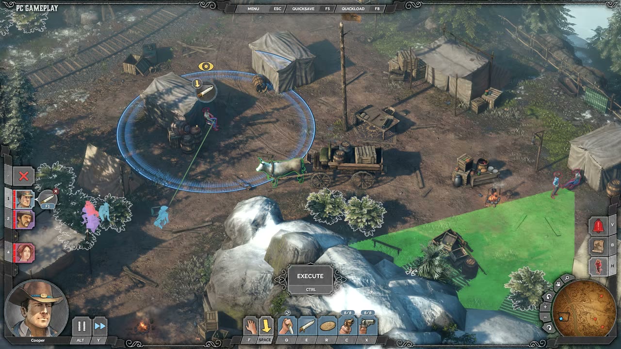 Visual reference from DESPERADOS III - Know THESE Important Tips Before Playing at 4:43-4:53