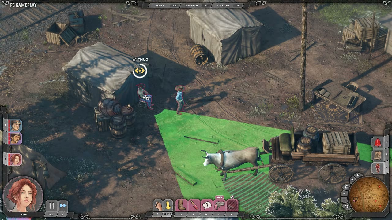 Visual reference from DESPERADOS III - Know THESE Important Tips Before Playing at 4:23-4:52