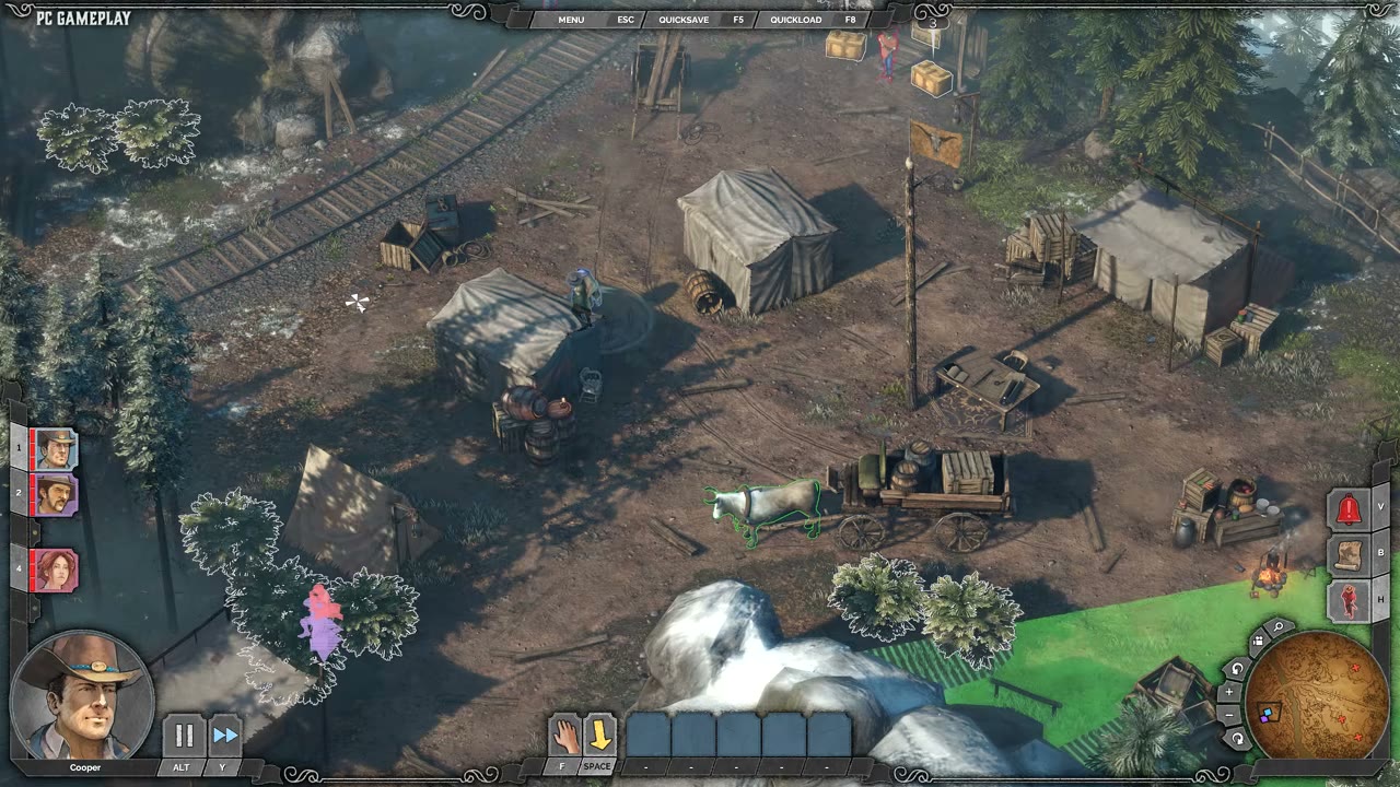 Visual reference from DESPERADOS III - Know THESE Important Tips Before Playing at 4:52-6:30