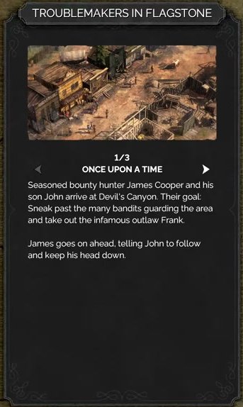 Close crop of the Troublemakers in Flagstone mission briefing card