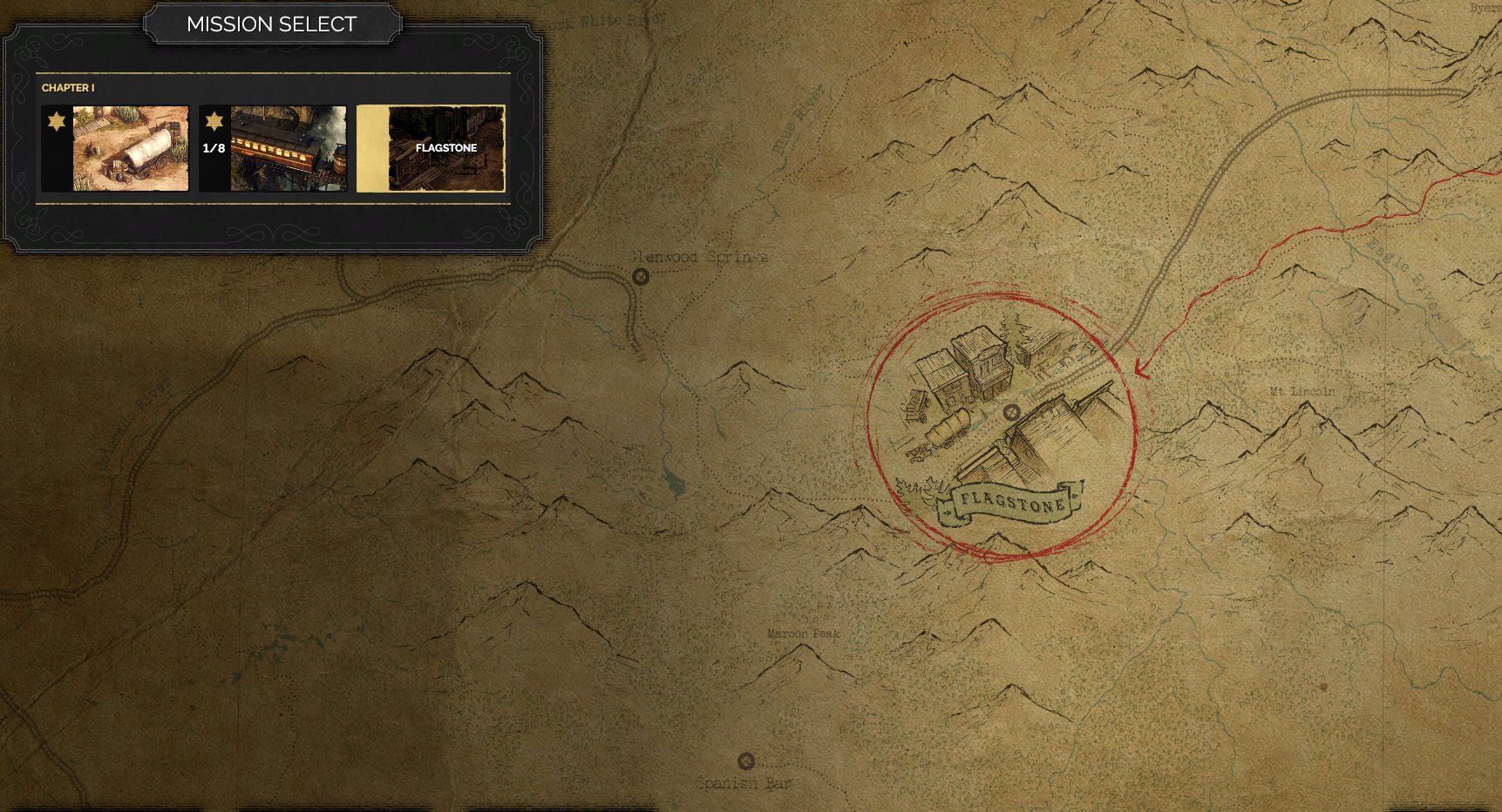 Mission Select world map with Flagstone selected