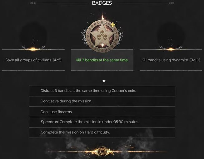 Close crop of the central badge medallion, badge rows, and challenge checklist