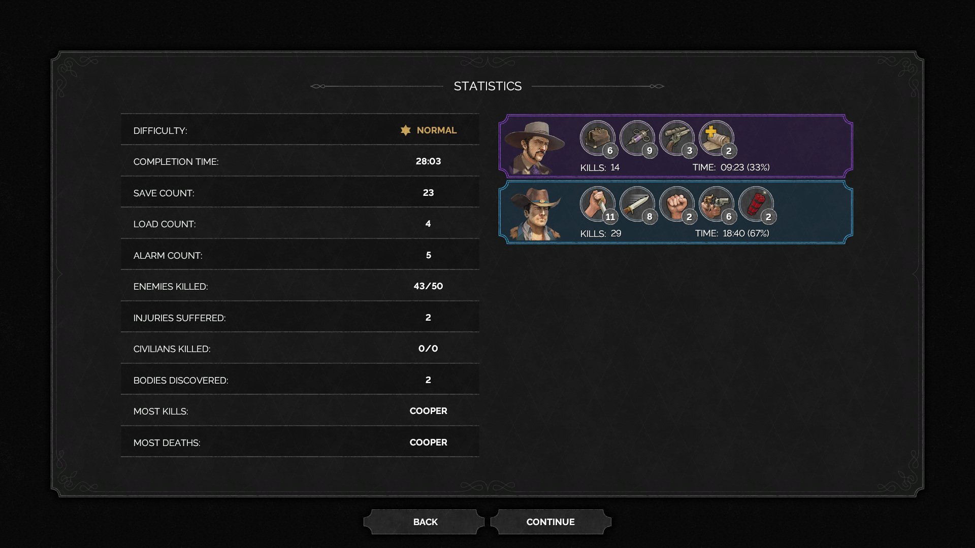 Post Mission Statistics Screen preview