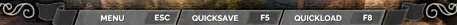 Tight crop of the Top Quick Menu Bar with Menu, Quicksave, and Quickload shortcuts