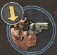 Queued Showdown action marker above a target in the playfield