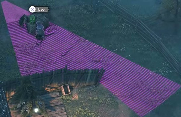 Focused crop of the magenta enemy vision cone spatial overlay