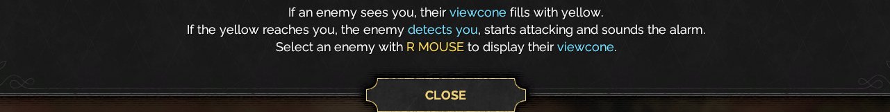 Tight crop of the tutorial slide dialog explaining enemy viewcones.