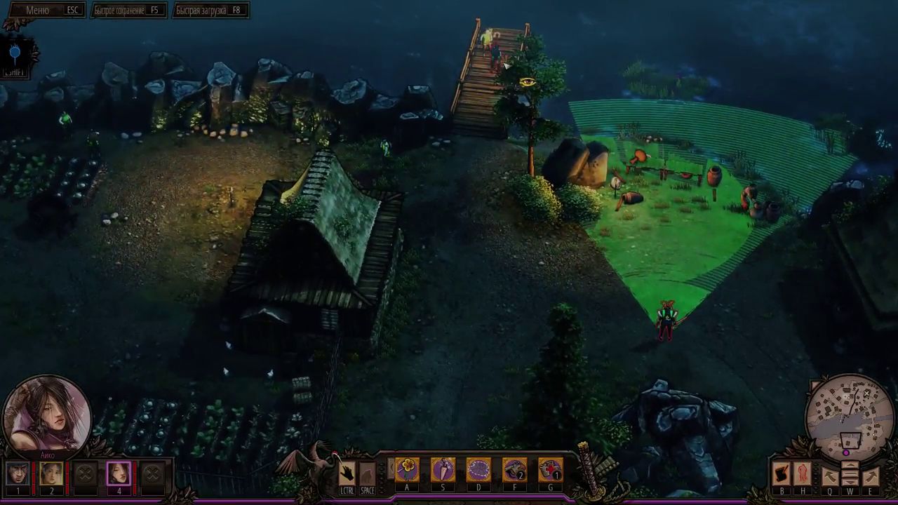 Visual reference from Прохождение Shadow Tactics: Blades of the Shogun 4 - Шпионы в деревне Хида Спасение Суганума[Проф.] at 35:06-35:18