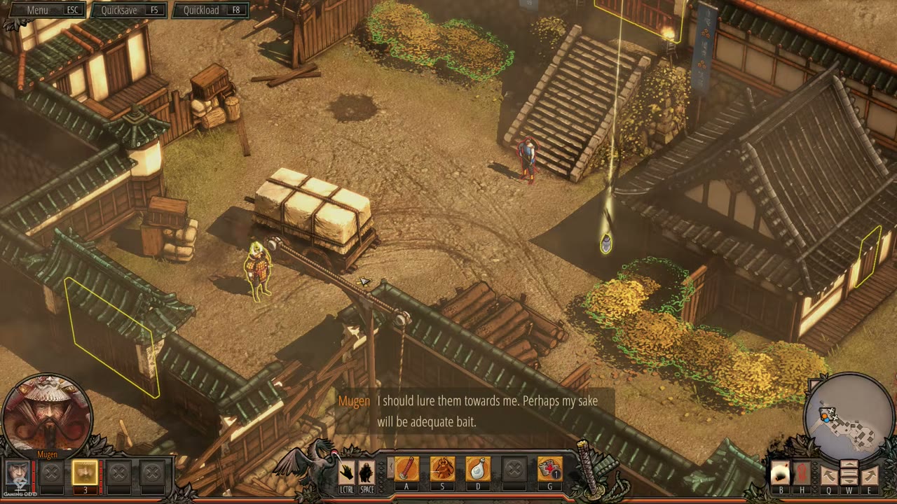 Visual reference from Osaka Castle Mission 1 - Shadow Tactics-Blades of The Shogun (Hardcore) at 10:50-11:10