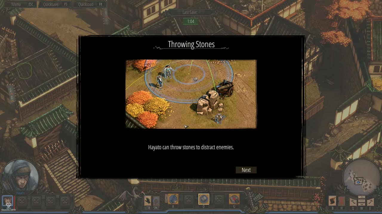 Visual reference from Osaka Castle Mission 1 - Shadow Tactics-Blades of The Shogun (Hardcore) at 6:47-6:50