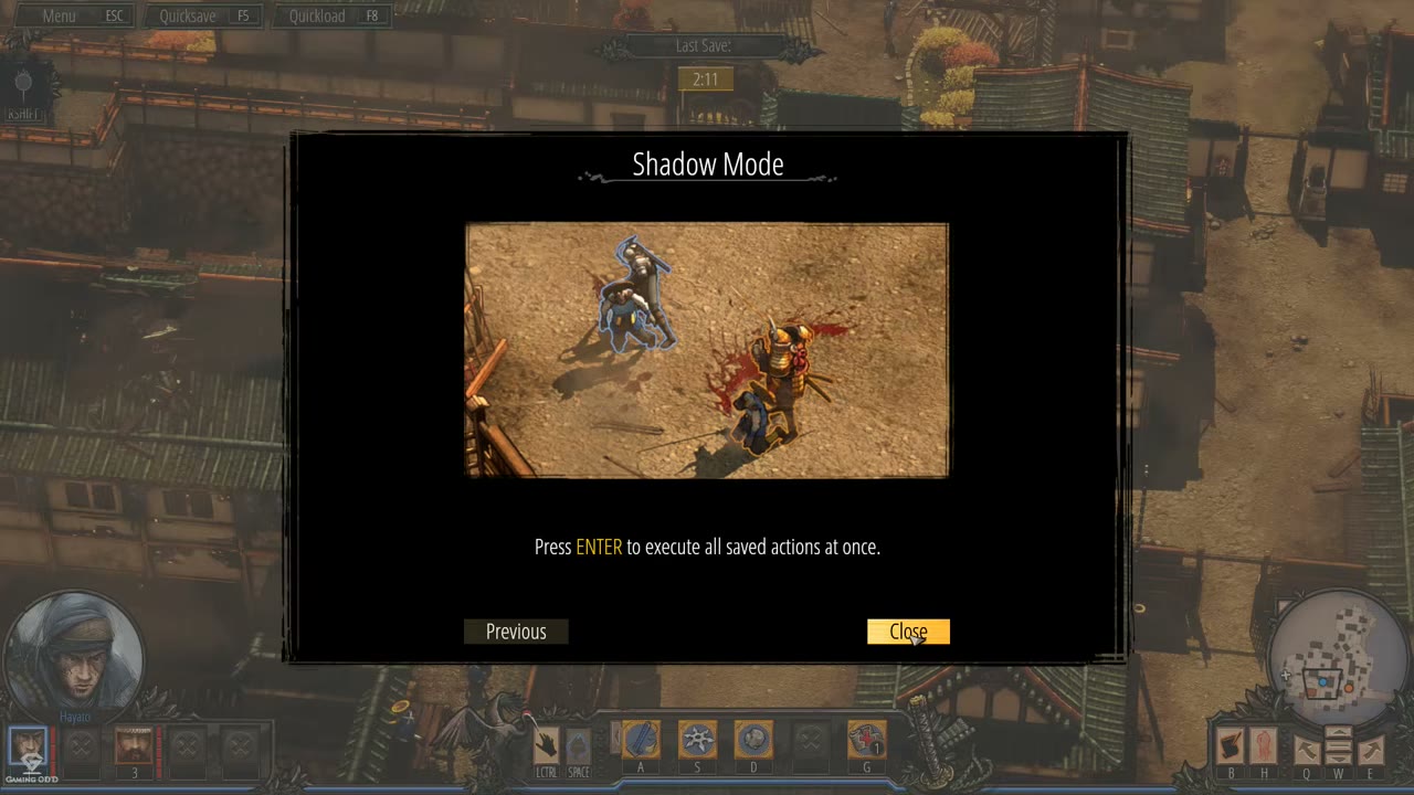 Visual reference from Osaka Castle Mission 1 - Shadow Tactics-Blades of The Shogun (Hardcore) at 19:30-19:32