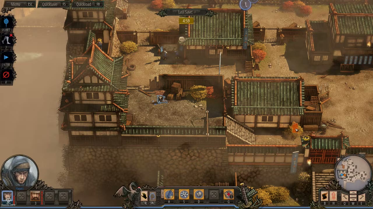 Visual reference from Osaka Castle Mission 1 - Shadow Tactics-Blades of The Shogun (Hardcore) at 22:23-22:45
