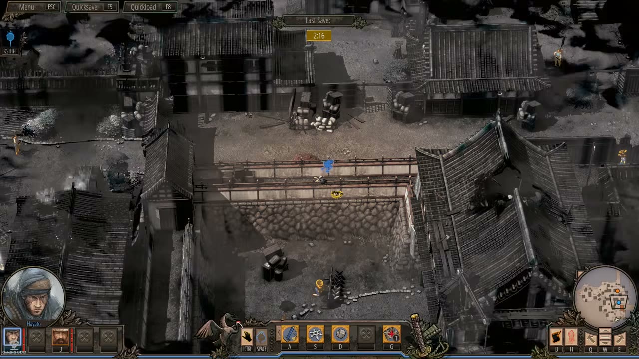 Visual reference from Osaka Castle Mission 1 - Shadow Tactics-Blades of The Shogun (Hardcore) at 19:38-20:50