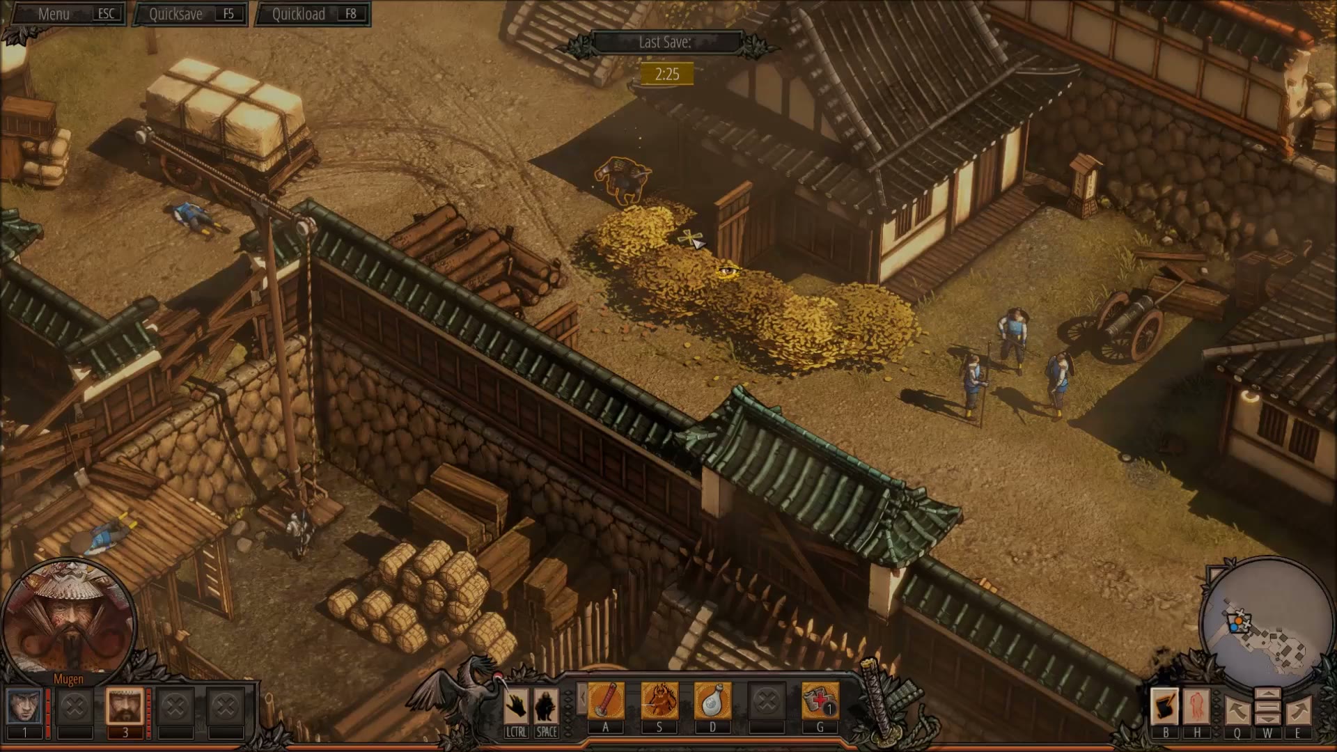 Visual reference from Let's Play Shadow Tactics Blades Of The Shogun - Ep. 1 - Silent Gameplay & Death! at 15:53-16:45