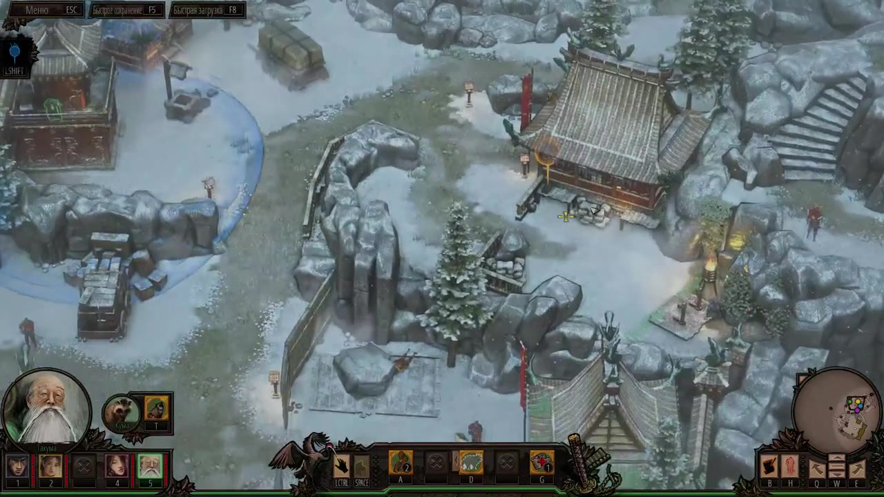 Visual reference from Прохождение Shadow Tactics: Blades of the Shogun 6 - Предательство на горе Цуру [Профессионал] at 2:10:55-2:11:10