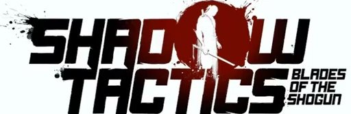 Shadow Tactics: Blades of the Shogun logo with red circular brushstroke emblem