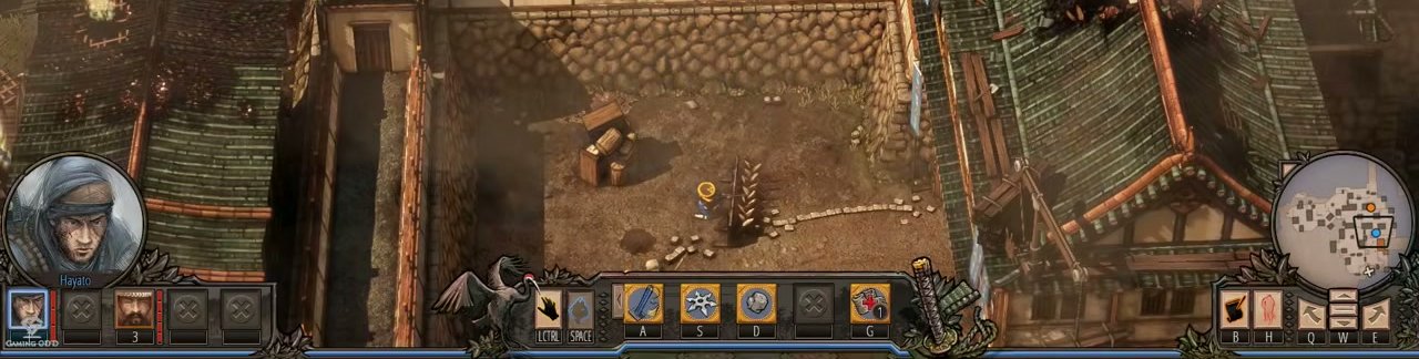 Full bottom HUD context showing the Ability Command Bar integrated within the complete HUD layout alongside character portraits and minimap