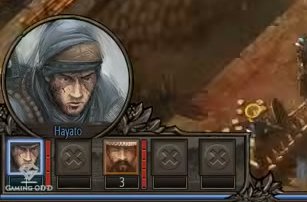 Character portrait strip showing the selected character and party slots